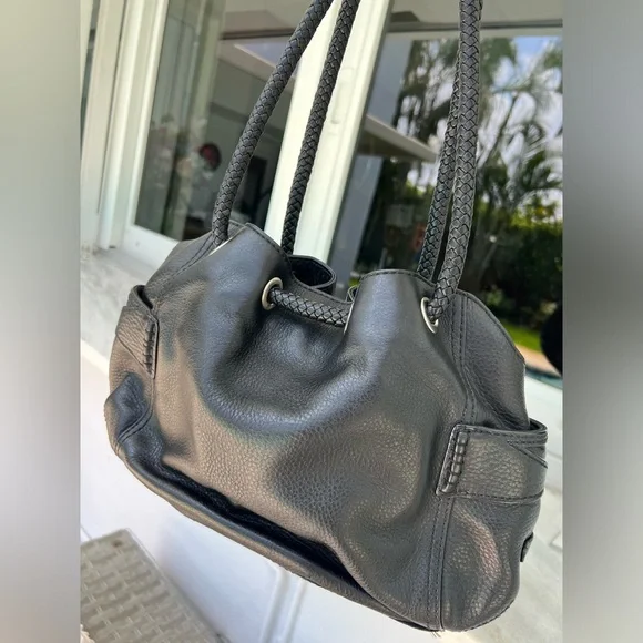 Cole Haan Pebbled Leather Shoulder Bag, Black - Picture 2 of 14